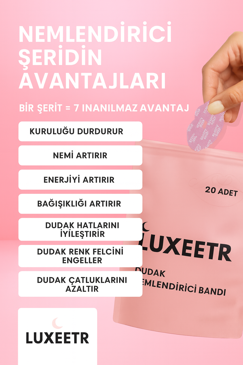 Luxee Kolajen Dudak Nemlendirici Maskesi