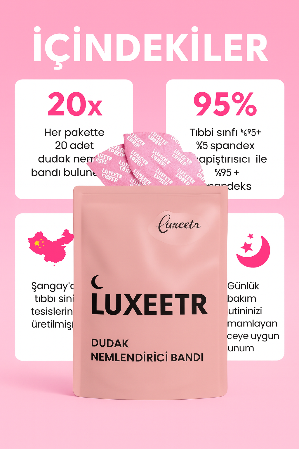 Luxee Kolajen Dudak Nemlendirici Maskesi