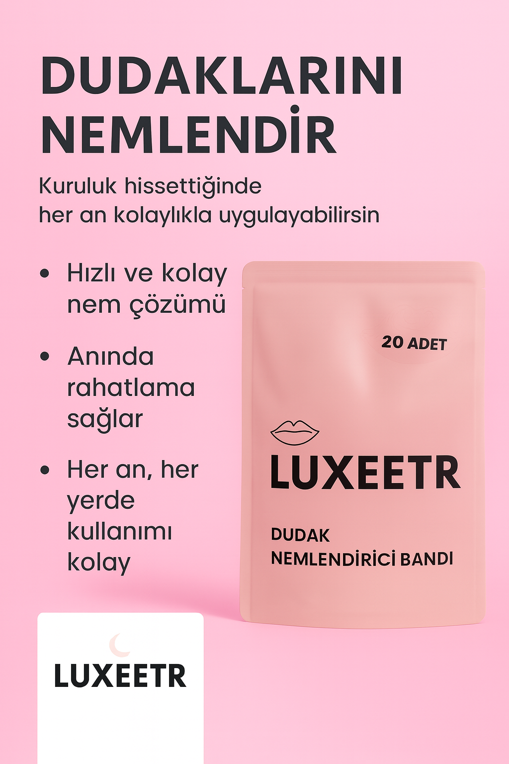 Luxee Kolajen Dudak Nemlendirici Maskesi