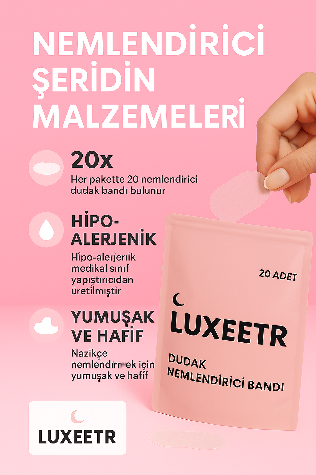 Luxee Kolajen Dudak Nemlendirici Maskesi